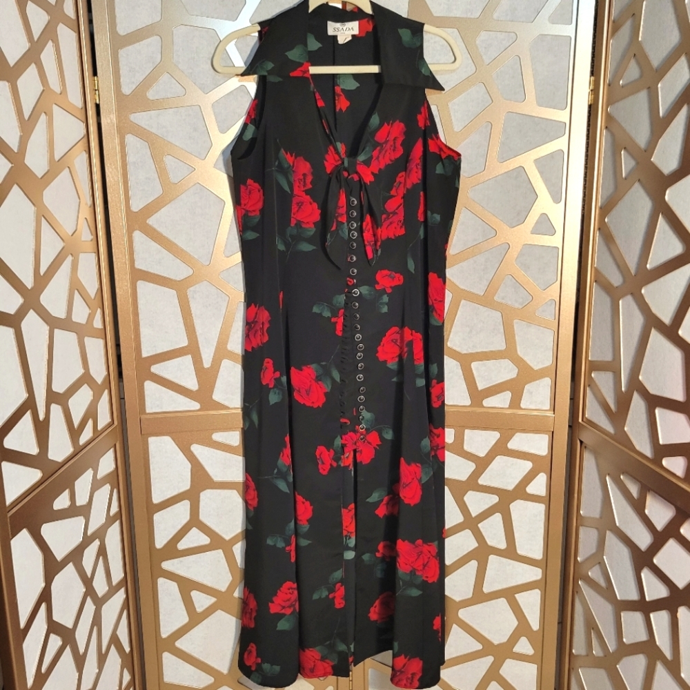 VINTAGE SSADA Rose Sleeveless Dress